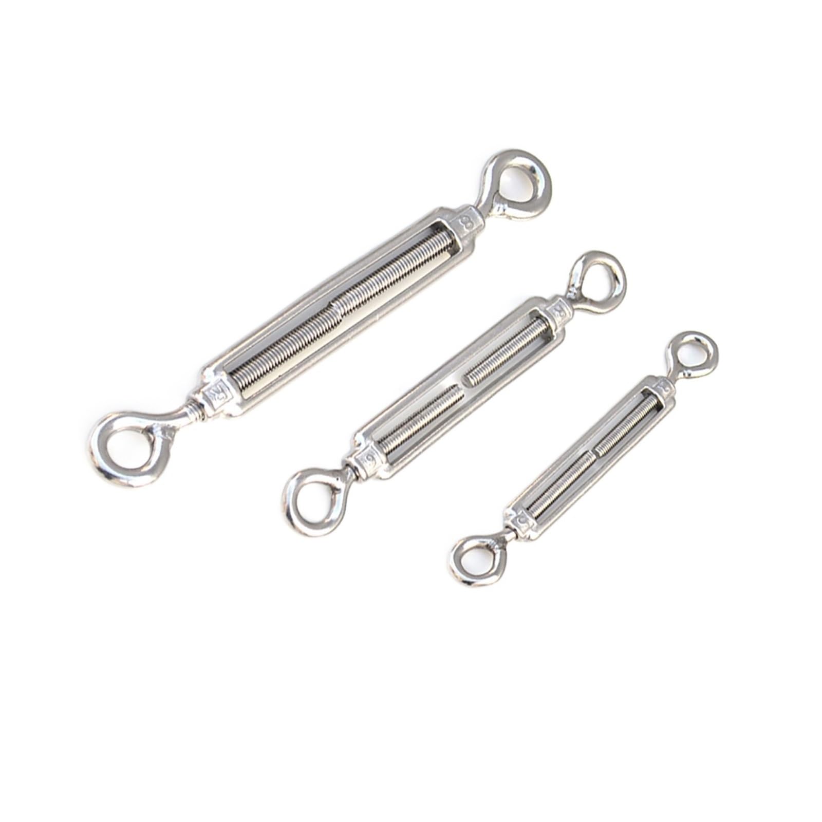 Tenditori in Acciaio Inox, 1 tenditore a Doppio Occhiello/Doppio Gancio/Gancio e Occhiello in Acciaio Inossidabile 304(Double Eye,M14)