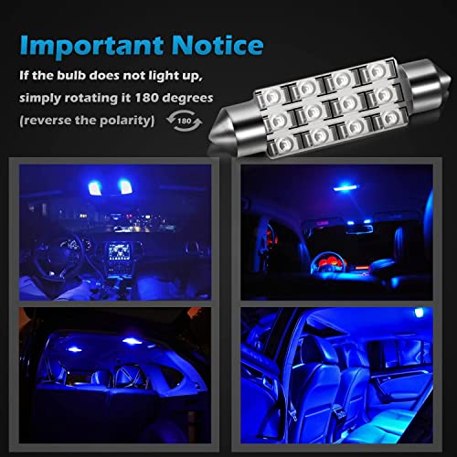 Partsam 578 Blue Car Interior Dome Light Led Bulb 6000K Super Bright 41Mm 42Mm 211-2 212-2 Festoon Led Bulbs For Truck Dome Map Courtesy Door License Plate Lights, 4 Pack #TOP5