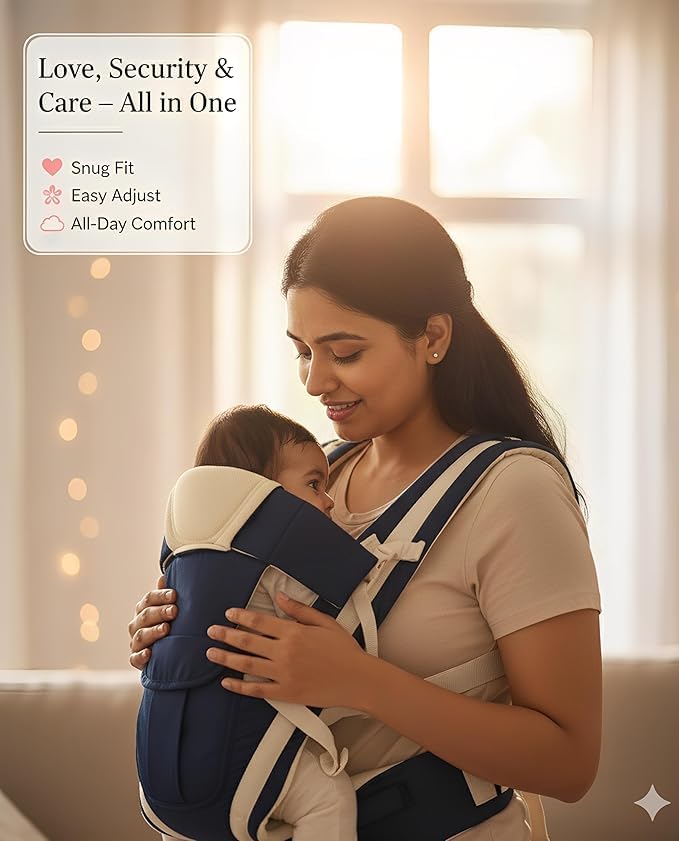 Image of 4-in-1 Adjustable Baby Carry Bag with Front & Back Carry Options | Ergonomic Infant to Toddler Carrier with Head and Back Support, Safety Buckles & Breathable Fabric (0-3 Years)