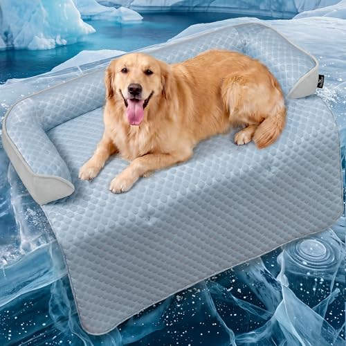Image of XLarge Dog Cooling Bed for Sofa, 45x37 Inch Pets Couch Cover Mat