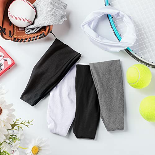 Image of Zhanmai 12 Pieces Boys Headbands 16 Inch Kids Sweatbands, Soft Athletic Sports Head Sweatband Headbands Wicking Elastic Hairband for Girls and Boys
