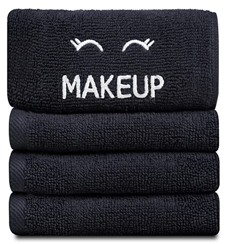 Bleach Safe Black Makeup Towels | Luxury Ultra Soft Cotton Face Washcloths Make Up Removal | 6 Pack #TOP2