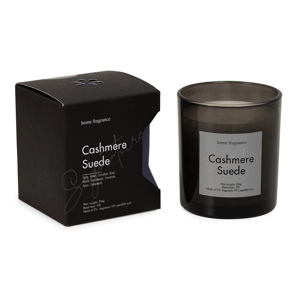 Homes r us Dash Cashmere Suded Jar Candle, Black - 206 Gm-5110400802014