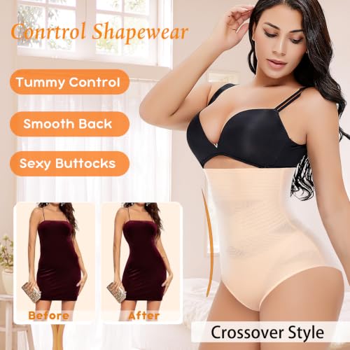 Image of Werena Tummy Control Shapewear Panties for Women High Waisted Body Shaper Slimming Shapewear Underwear Girdle Panty