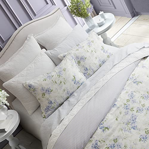 Laura Ashley- Queen Duvet Cover Set, Plush Velvet Bedding Set, Designer Home Decor (Wisteria Lavender, Queen) #TOP2