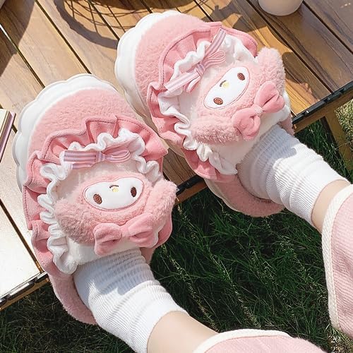 VOZUKO Kawaii Slippers Cute Furry Slides - Cartoon Womens Four Seasons Home Cotton Slippers Mute Cottons Slides Indoor House Home Shoes For Women | Image 3