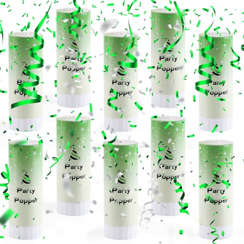 FePen Spara Coriandoli Matrimonio*10, Spara Coriandoli, Spara Coriandoli Compleanno, Sparacoriandoli per Compleanni, Lauree, Forniture per Feste di Matrimonio (Verde)