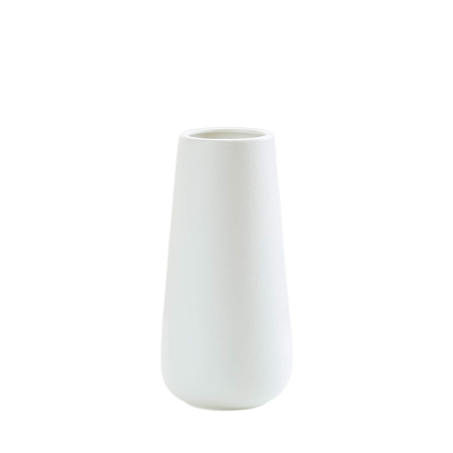 D'vine Dev 8 Inch White Ceramic Vase for Flowers - Home Decor Vase Table Centerpieces Vase - Gift Box Packaged