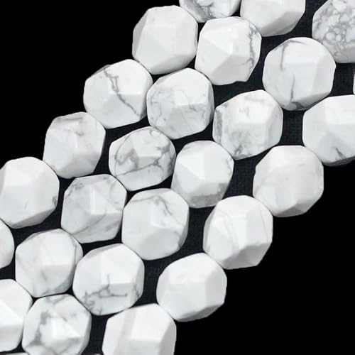 Gfsdjalkj Diamant Coup latéral Large Naturel Pin Blanc Bad Perles Breads Bricolage Handmade Series Chain Chaîne Pendentif Artisanat Fait à la Main (Size : 8mm)