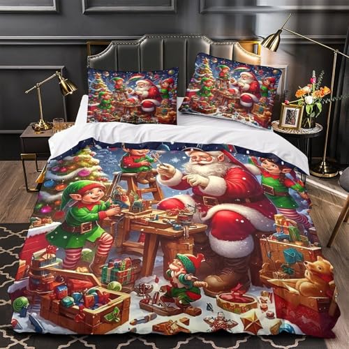Housse de couette Noël microfibre infroissable pour lit - 4