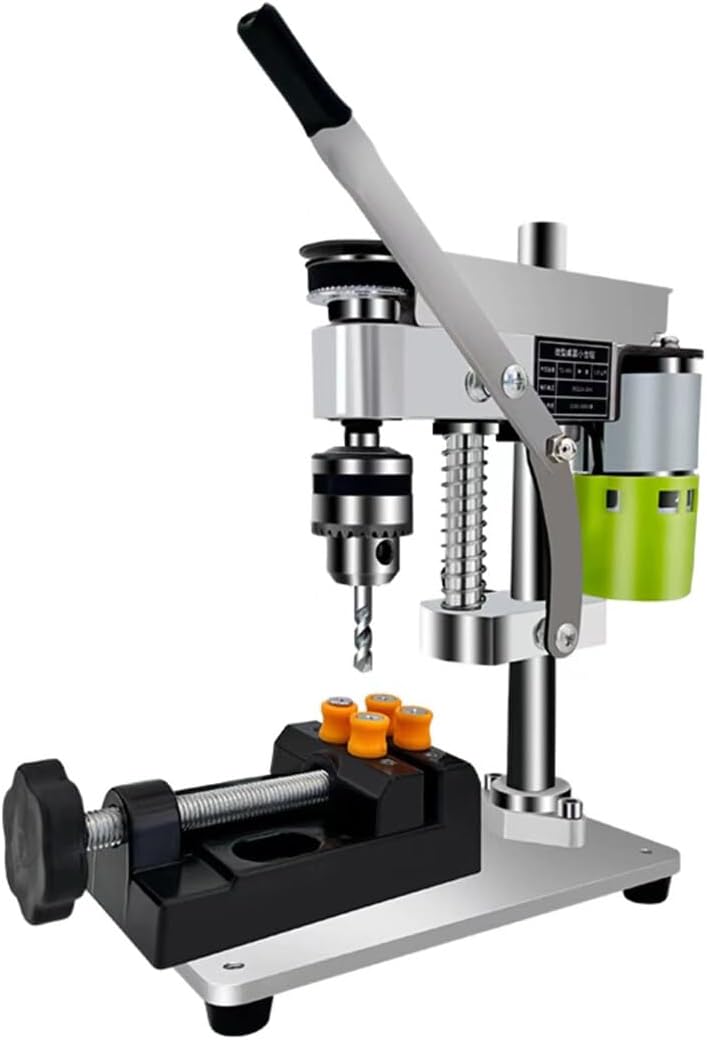Mini Drill Press, Variable Speed, 12-24V, Precision Drilling Machine, B10 Chuck, 10mm Max Capacity, 7 Speeds, Drill Press, Drill