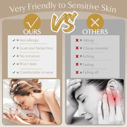 YADOCA 12Pcs Flat Back Stud Earrings Hypoallergenic Surgical Steel Stud Earrings for Women 14K Gold Filled Earrings 18G 16G Cartilage Medusa Conch Helix Tragus Piercing Jewelry 6mm 7mm 8mm 10mm Length4