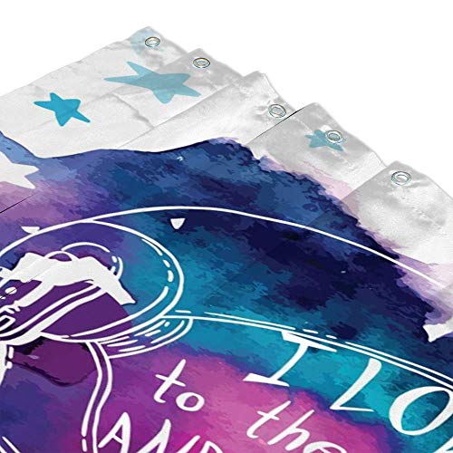 Rideau de douche lavable en machine imperméable tissu polyester astronaute - 4