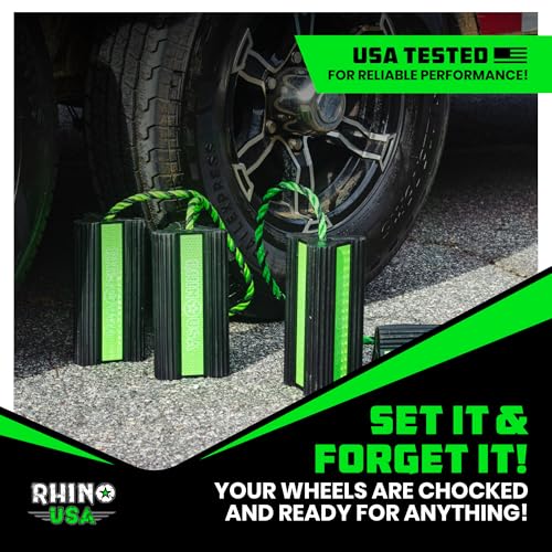 Rhino USA Heavy Duty Rubber Wheel Chocks