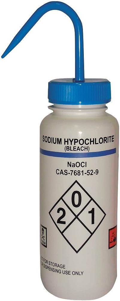 24J908 - Wash Bottle, 6 PK, LDPE, Wide Mouth, Non-Vented, Capacity: 16 oz.