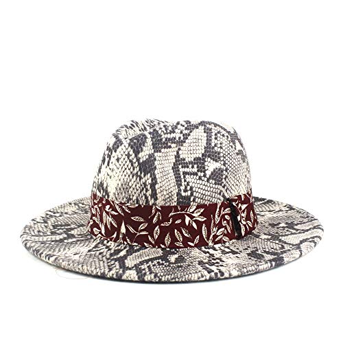 Vintage Wide Ribbon Wool Polyester Fedora Hat Autumn Sombrero Men Women Fashion Wild Hat Jazz Hat (Color : 7, Size : 56-58cm)
