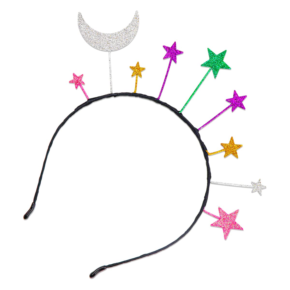 Colourful StarMoon Headband Birthday Party Hair Hoop Glitter Fashion Hair Accessory Wedding Princess Crown Headdress For Birthday Party Cosplay Costume