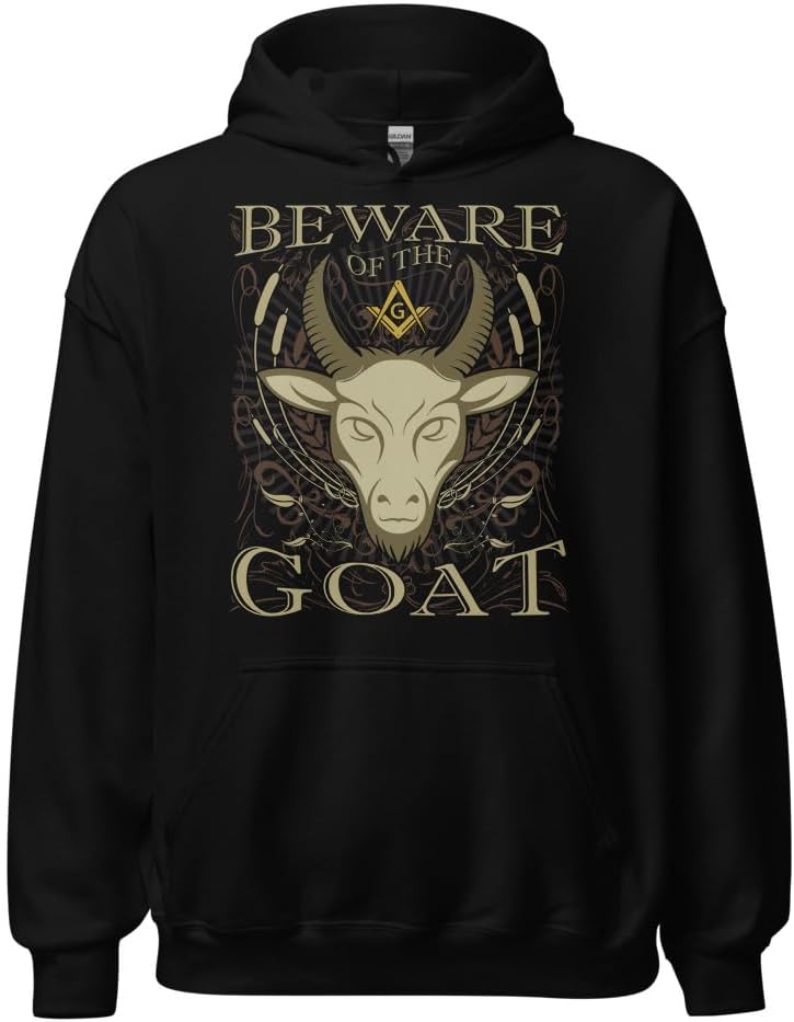 Beware of the Goat Masonic Hoodie, Freemason Square & Compass Hoodie, SM-5XL