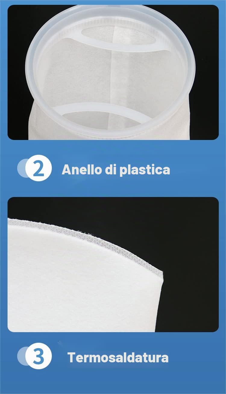 zalati Sacchetti filtro 2 pezzi calzini a rete fine maglia per acquario - 150um