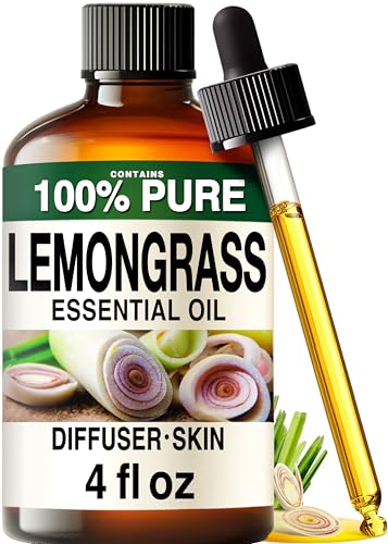 Image of 100% Pure Lemongrass Oil - 4 Fl Oz Lemongrass Essential Oil for Hair, Skin, Diffuser, Aromatherapy & DIY Soap Making Scent