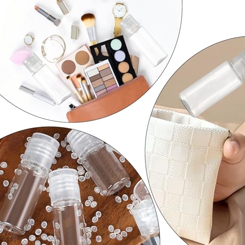 15 Stück Reiseflaschen Set, 15ml Reiseflaschen zum Befüllen, mit Flip Cap Transparent Flaschen zum Befüllen Flugzeug Reise Kosmetik Behälter, Reisegröße Behälter, Kosmetikflaschen für Shampoo, Lotion