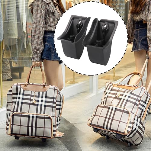 RDEXP 2 Pieces Black Plastic Luggage Bracket Side Feet w/Gaskets Screws Nuts for Bags3