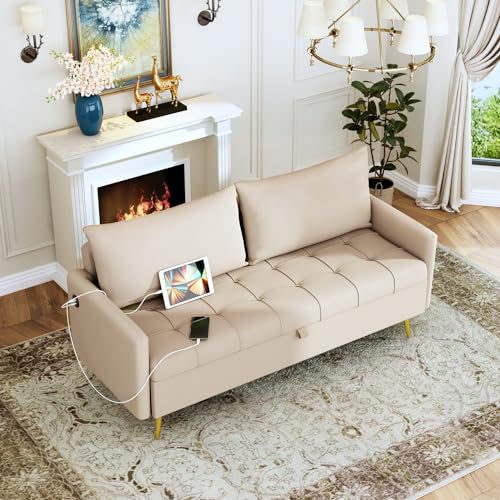Catálogo de Sofa Moderno al mejor precio. 46 HOMEMAKE FURNITURE Sofá de 3 plazas Moderno, Sofa Almacenamiento Plegable, Puertos USB y Tipo C para Admitir la Carga, Trae Dos Almohadas Cómodas Adecuado para Salón, Dormitorio...
