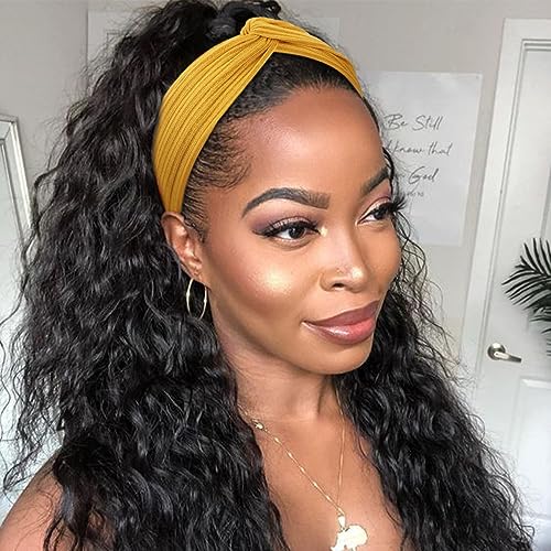 Image of DRESHOW 8 Pack Headbands for Women Yoga Knotted Headbands Elastic Criss Cross Hair Accessories Sports Head Wrap Non Slip