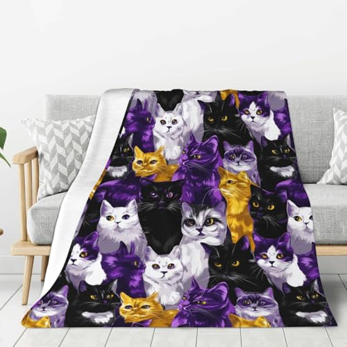 Couverture lit imprimé chat pour vos soirées cocooning