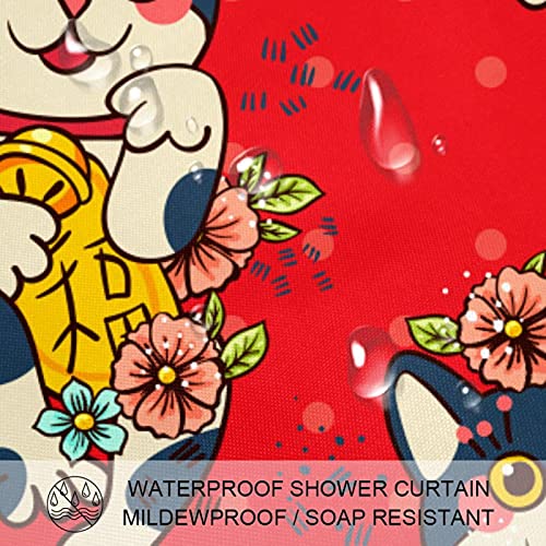 Rideau de douche chat Neko imperméable pour éviter les fuites - 4