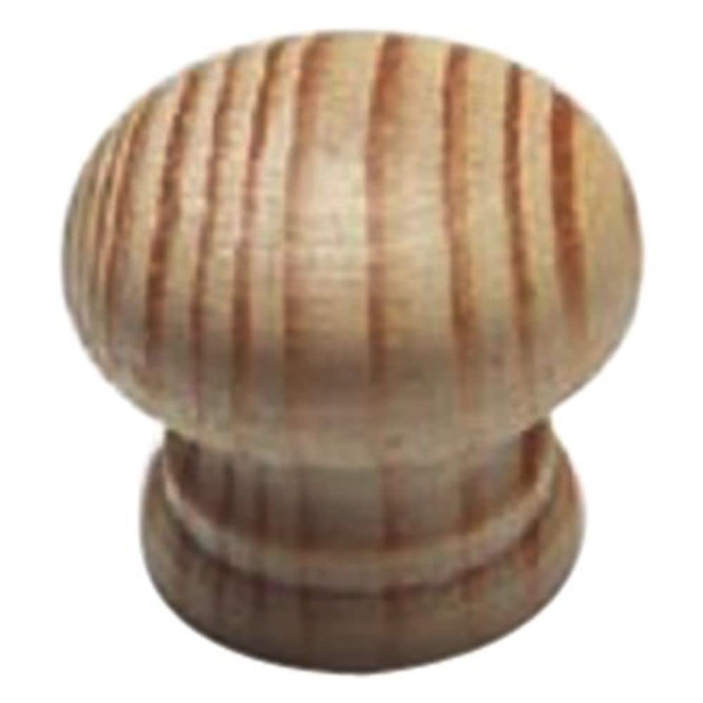 Merriway Beige Bh00419 (10 Pcs) Unlacquered Pine Wooden Cupboard Door/Drawer Knobs Drilled For Woodscrew Dowel Screw, 35 Mm (1.3/8 Inch) - Pack Of 10 Pieces