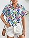 80s 90s Outfits for Women Retro 80's Disco Party Shirt Button Down Short Sleeve Tshirt 90's Blouse Hawaiian Tops White