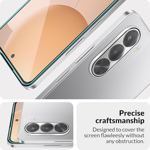 Image of FIRST MART Military-Grade Gorilla Tempered Glass Compatible with Realme P4x 5G (6.72 Inch) With 1 Set of Silver Rings & Installation Kit | Edge to Edge Coverage | Silver