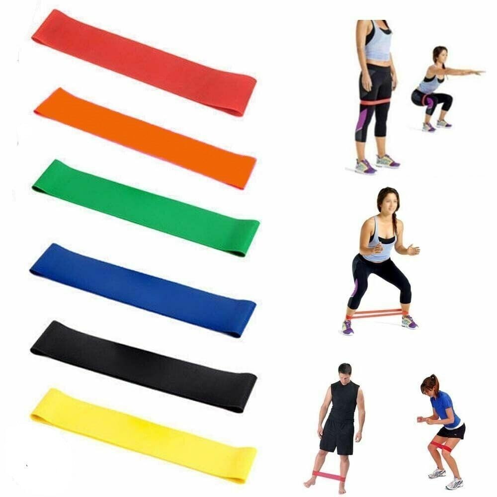 HomeZone 6 Level Resistance bands set Exercise Bands Home Gym Fitness equipment Natural Latex Set Of 6 Keep Fit Home Fitness gym equipment resistance band strength training equipment
