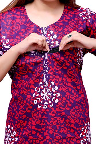 Image of Feeding Nighty in Fine Cotton 2 Side Zips for Feeding Purpose & Neck Buttons for Easy Wearing Soft Cotton Maternity Nighty for Women Feeding Combo Feeding Nighty for Women Cotton Combo of 2Pcs