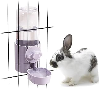 17oz Rabbit Water Bottle, Pet Cage Suspended Water Dispenser, Hanging Automatic Small Pet Water Bowl for Bunny Cat Ferret