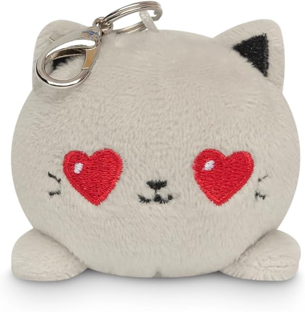 TeeTurtle | Plushie Charm Keychain | Love Gray Cat