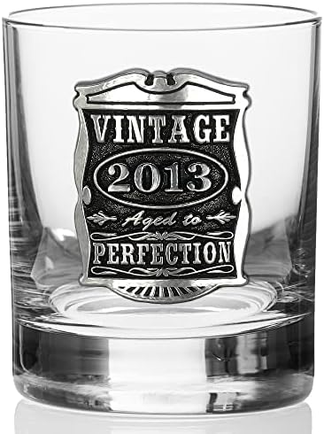 English Pewter Company Vintage Years 2013 10th Wedding Anniversary Whisky Glass Tumbler - Unique Gift Idea for Men for That Special Tin Anniversary [VIN007]