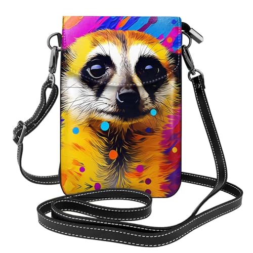 Sac à bandoulière en cuir noble motif suricate édition Spirited
