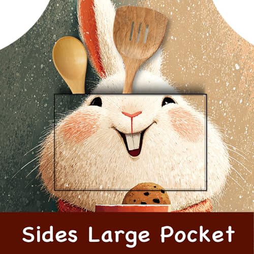 Image of Nuxovilar Cute Apron with Pockets, 26.77 * 30.7 Inches, Versatile for Meal Prep, Baking, Holiday Cooking
