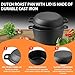 Vivicreate 5 QT Cast Iron Dutch Oven 2 in 1 Pre Seasoned with Skillet Lid Oven Safe Campfire Baking Sourdough Bread Camping Cookware Ollas de Hierro Fundido Para Cocinar Olla de Cocina Grande