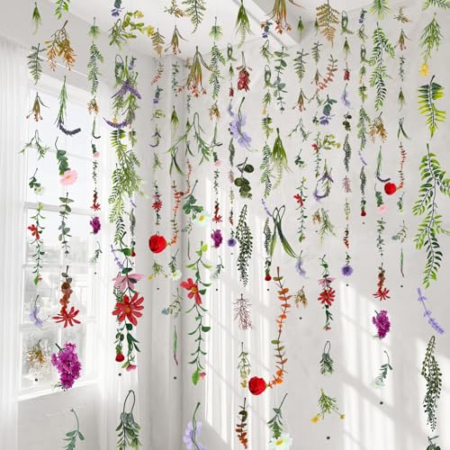 Image of Suncalla 12 Pcs 70.8 ft Wildflower Garland Pre Strung Artificial Hanging Flower Vine Backdrop Decor from Ceiling Floating Silk Floral Garland for Garden Wedding Bridal Shower(Wildflower,Multicolor)