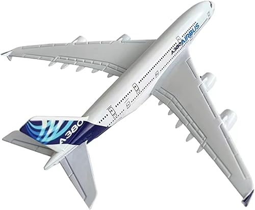 TECKEEN Modelo de avión A380 de 6.3 x 3.9 x 3.5in, modelo de avión fundido a presión