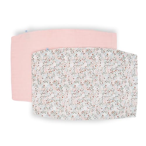 Image of Little Unicorn Standard Pillowcase 2 Pack | Super Soft & Breathable Muslin Fabric | Snug Envelope Closure | for Crib and Toddler Bed (Petal Press 2)