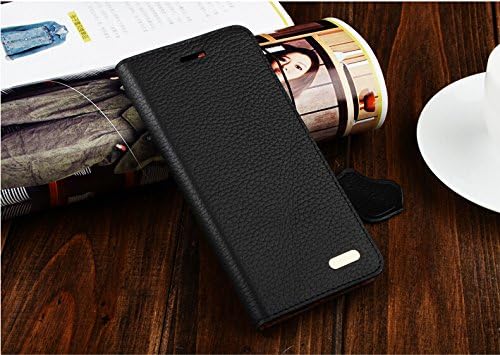 Kaiyue Real Genuine Leather Case Flip Cover Stand Protect for Apple Iphone 6/ Iphone 6 Plus (iPhone 6:Black)