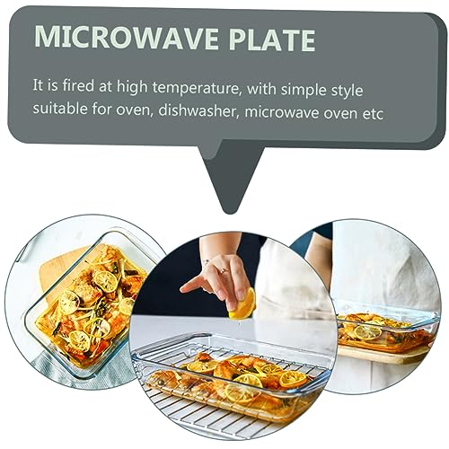 Plat de cuisson en verre au four et micro-ondes avec double poignée
