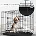 RUYICZB Dog Cage, Thickened Double Door Pet Cage, Foldable Portable Wire Metal Pet Cage Dog Cage with Removable Tray, Easy to Install, Perfect for Puppies and Kittens,Pink,13.8" Lx9.8 Wx13 H
