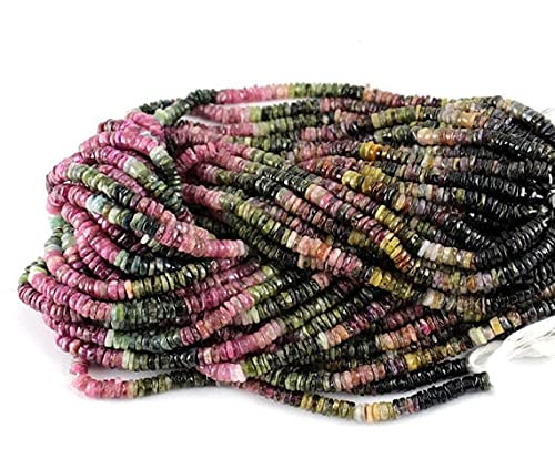 Multi tourmaline perles heishi 4-5mm LKBEADS fil de pierre naturelle pour bijou DIY