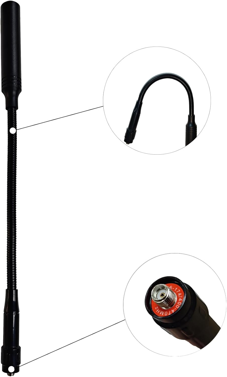 Gooseneck CS Tactical Antenna Dual Band UHF VHF 136-174Mhz 400-470Mhz SMA-Female Compatible with OMIZN TP80 X6 X4 (2 Pack)