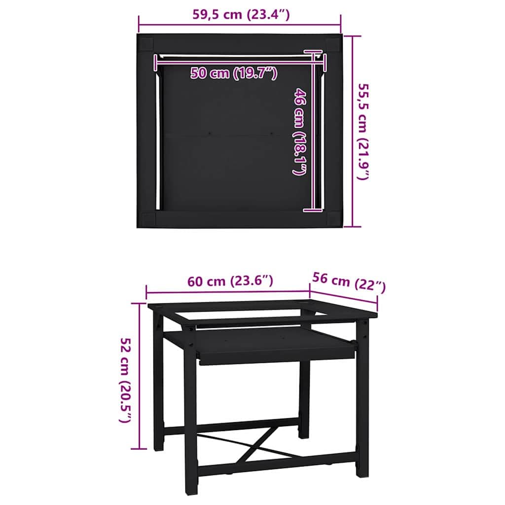 Pedestal de lavadora de acero negro 60 x 56 x 52 cm con patas ajustables, base y base para lavandería, accesorios de secador, alfombrilla antivibración, protección contra ruido, apilamiento